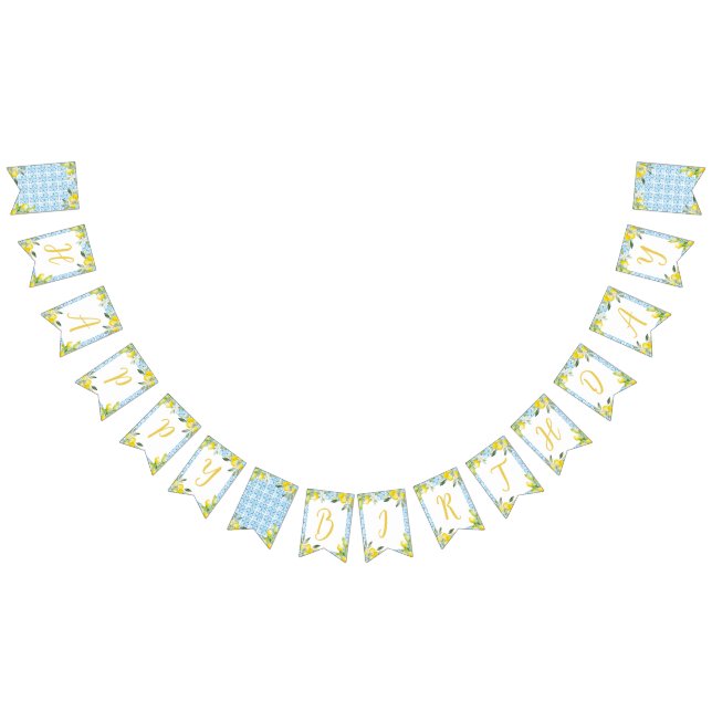 Amalfi Citron Zest Födelsedagsbanner Vimplar (Alla)