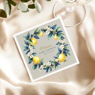 Amalfi Citronkrans Italienska Ciao Baby Shower Pappersservett