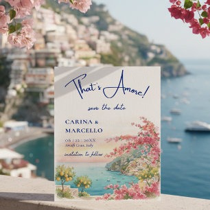 Amalfi Coast Amore Italien Solnedgång Glow Bröllop Spara Datumet