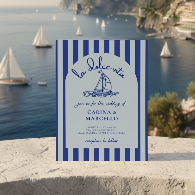 Amalfi Coast Amore: La Dolce Vita Båge Bröllop Inbjudningar (Skapare uppladdad)