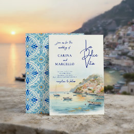Amalfi Coast Amore | La Dolce Vita Sunset Wedding Inbjudningar