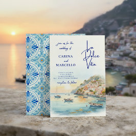 Amalfi Coast Amore | La Dolce Vita Sunset Wedding Inbjudningar
