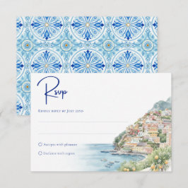 Amalfi Coast Amore | Vattenfärg Havsbryllop OSA Kort