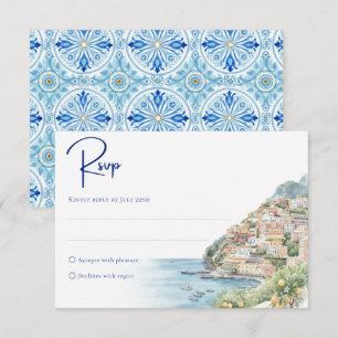 Amalfi Coast Amore Vattenfärg Havsbryllop OSA Kort