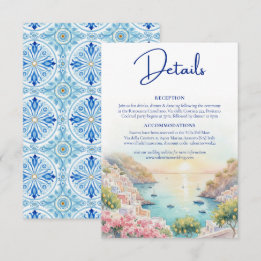 Amalfi Coast Amore Watercolor Wedding Details  Tilläggskort