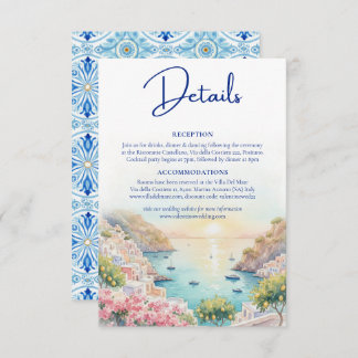 Amalfi Coast Amore Watercolor Wedding Details  Tilläggskort