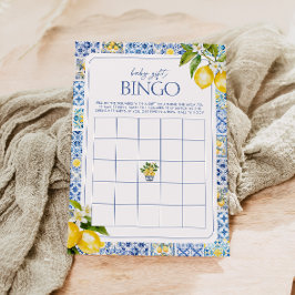 Amalfi Coast Citron Baby Shower Present Bingo Kort