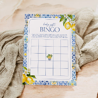 Amalfi Coast Citron Baby Shower Present Bingo Kort