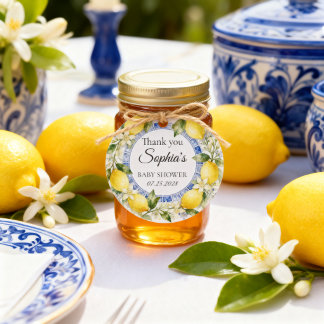 Amalfi Coast Citron Baby Shower Tacksamhetsgåva Gåvor Etiketter