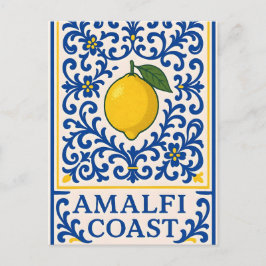 Amalfi Coast Citron – Blått Prydnadsplattor Italia Helg Vykort
