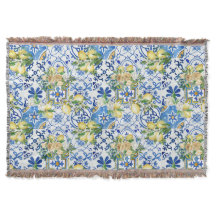 Amalfi Coast Citron Majolica Mönster Kastfilt
