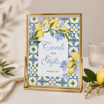 Amalfi Coast Citron Mediterran Bröllopsfestskylt