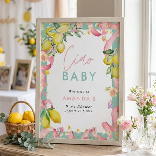 Amalfi Coast Citron Sommar Italienska Ciao Baby Sh Poster