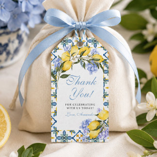 Amalfi Coast Citronen Italienska Bröllopsfirande G Presentetikett
