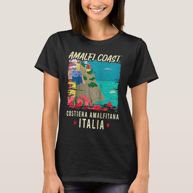 Amalfi Coast Costiera Amalfitana Italia Italy Vaca T Shirt (Framsida)