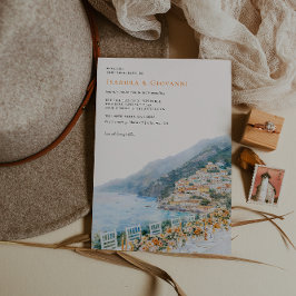 Amalfi Coast Destination Wedding Invitation Inbjudningar
