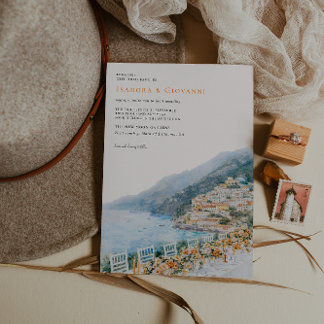 Amalfi Coast Destination Wedding Invitation Inbjudningar