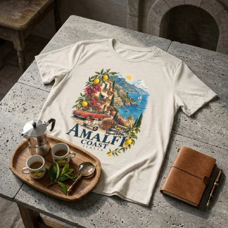Amalfi Coast Italia Vintage Italiensk Sommar Road T Shirt