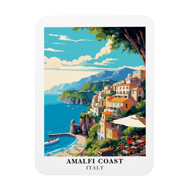 Amalfi Coast Italy Retro Travel Souvenir  Magnet (Vertikal)