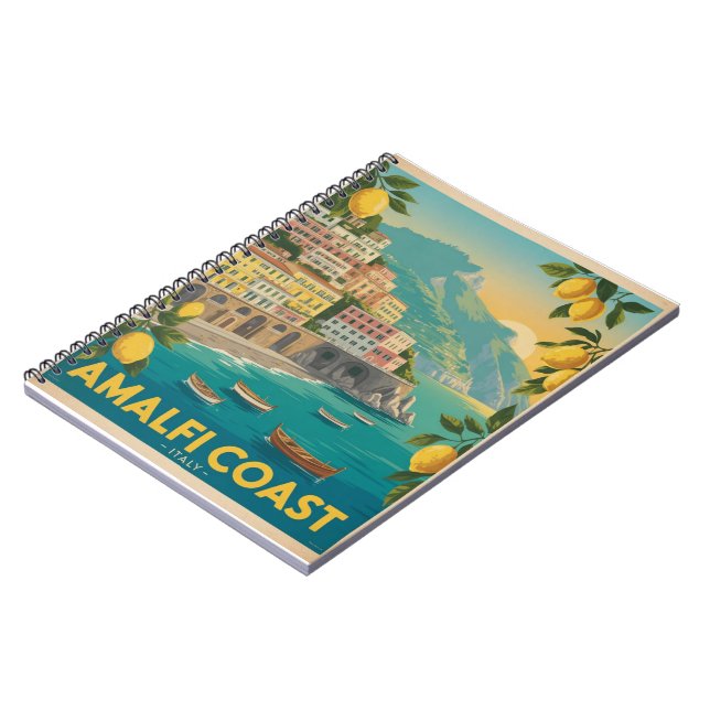 Amalfi Coast Italy Vintage Travel Anteckningsbok (Vänstra Sidan)