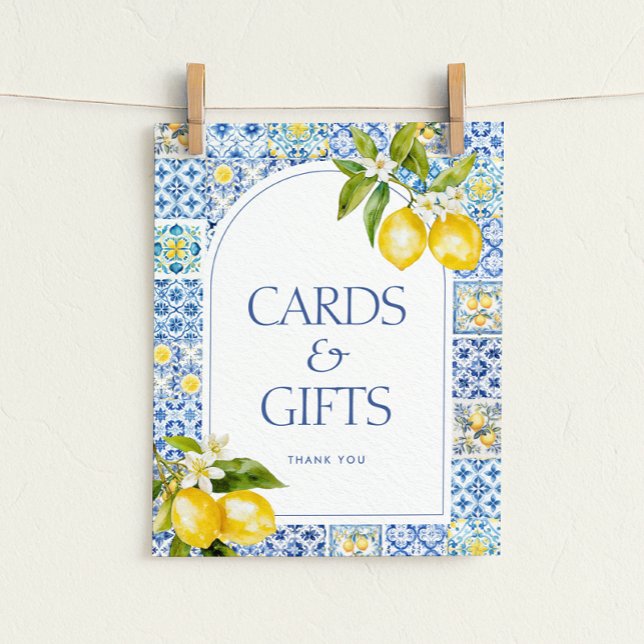 Amalfi Coast Lemon Baby Shower Cards & Gifts Sign Poster (Skapare uppladdad)