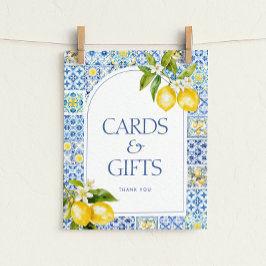 Amalfi Coast Lemon Baby Shower-kort & present-skyl Poster