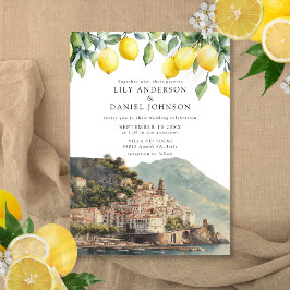 Amalfi Coast Lemons Italian Wedding Inbjudningar