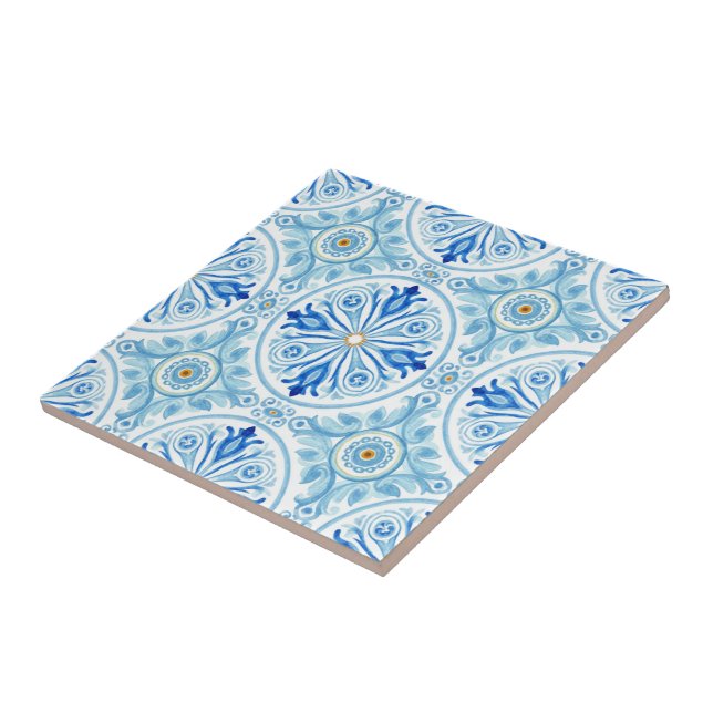 Amalfi Coast Mediterranean Cobalt Blue Tile Kakelplatta (Sidan)
