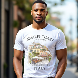 Amalfi Coast Meditteranean Sea Vintage Landscape T Shirt