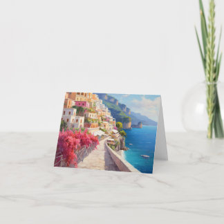 Amalfi Coast Positano Italy Thank You Card Tack Kort