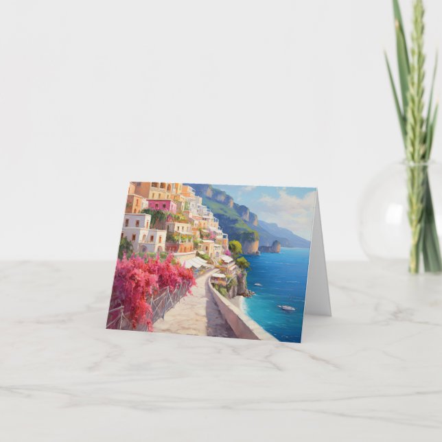 Amalfi Coast Positano Italy Thank You Card Tack Kort (Framsida)