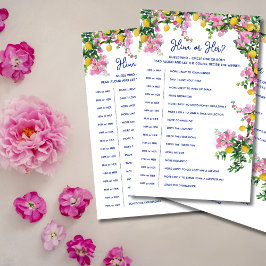 Amalfi Coast Rosa Citron Him or Her-spel Flygblad