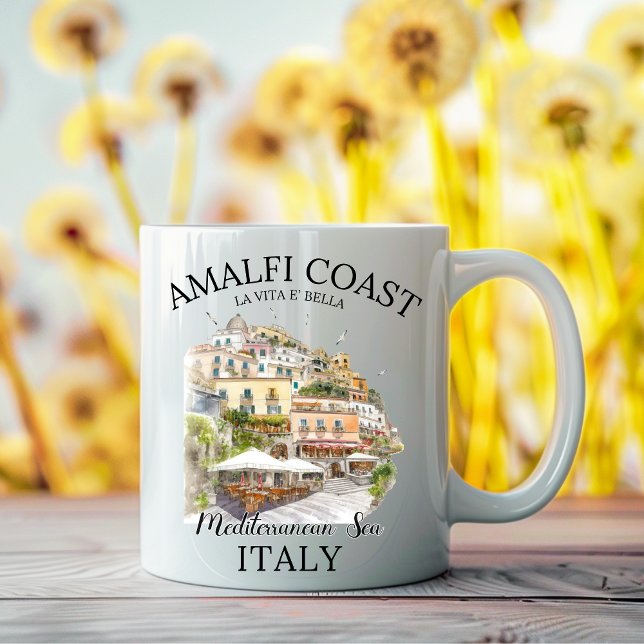 Amalfi Coast Vintage Poster Style Kaffemugg (Skapare uppladdad)