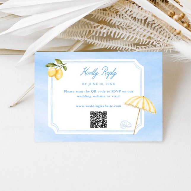 Amalfi Dolce Vita Italien Bröllop RSVP OSA Kort (Skapare uppladdad)