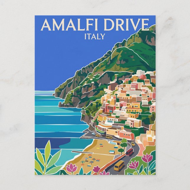 Amalfi Drive Italien Vykort (Framsida)