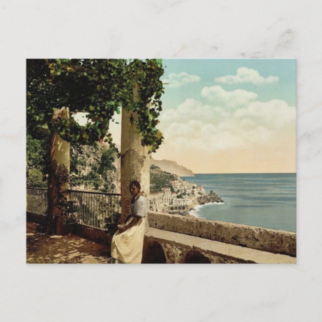 Amalfi, från Capuccini, Neapel, Italien Classic Vykort (Framsida)