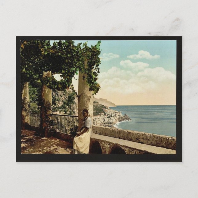 Amalfi, från Capuccini, Neapel, Italien klassiker Vykort (Framsida)