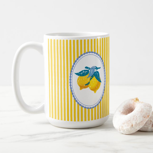 Amalfi gula citron Medelhavsstil Kaffemugg (Med munk)