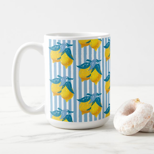 Amalfi gula citron Medelhavsstil Kaffemugg (Med munk)