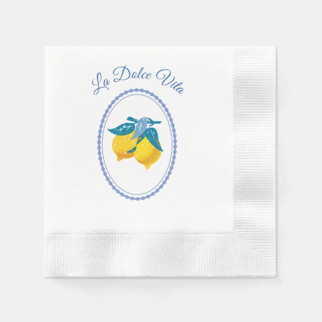 Amalfi gula citron Medelhavsstil Pappersservett (Framsidan)