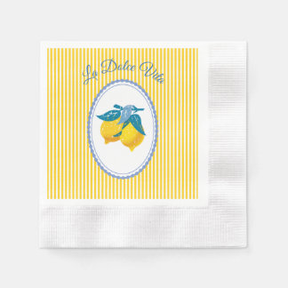 Amalfi gula citron Medelhavsstil Pappersservett