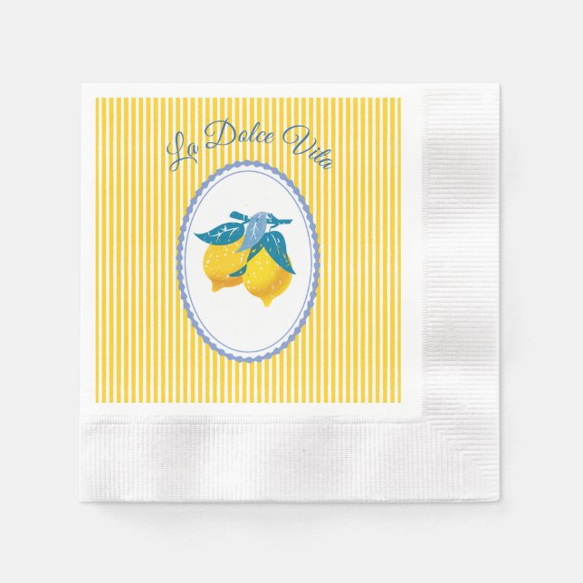 Amalfi gula citron Medelhavsstil Pappersservett (Framsidan)