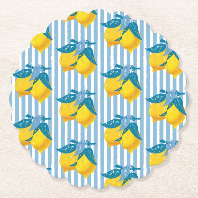 Amalfi gula citron Medelhavsstil Underlägg Papper (Framsida)