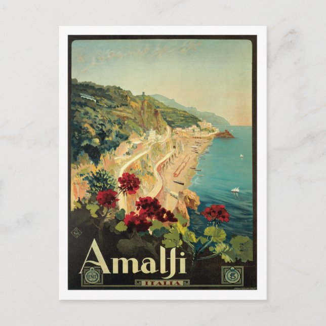 Amalfi Italia Italien Vintage Vykort (Framsida)