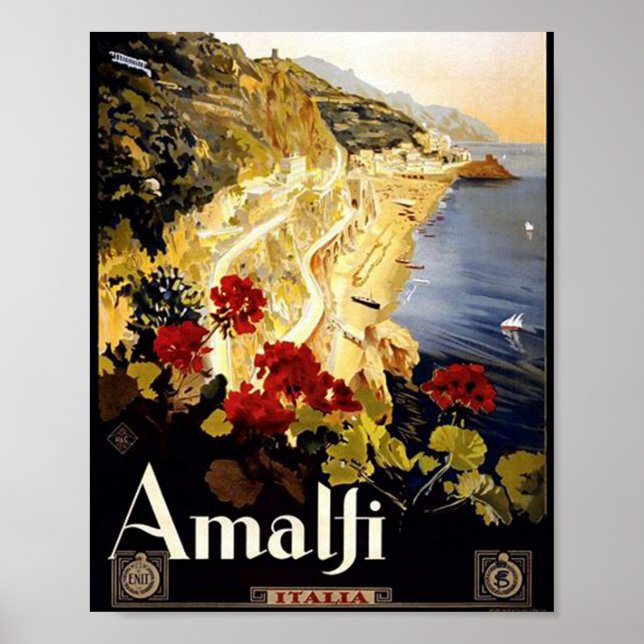 Amalfi Italia Travel Poster (Framsidan)