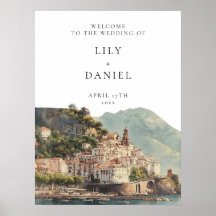 Amalfi Italian Wedding Welcome Sign