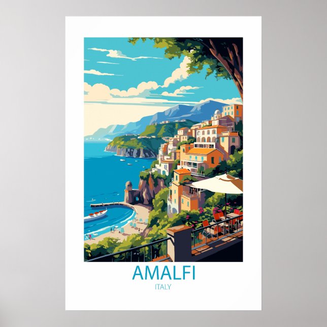 Amalfi Italien Berömd Travel Ställe Poster (Framsidan)