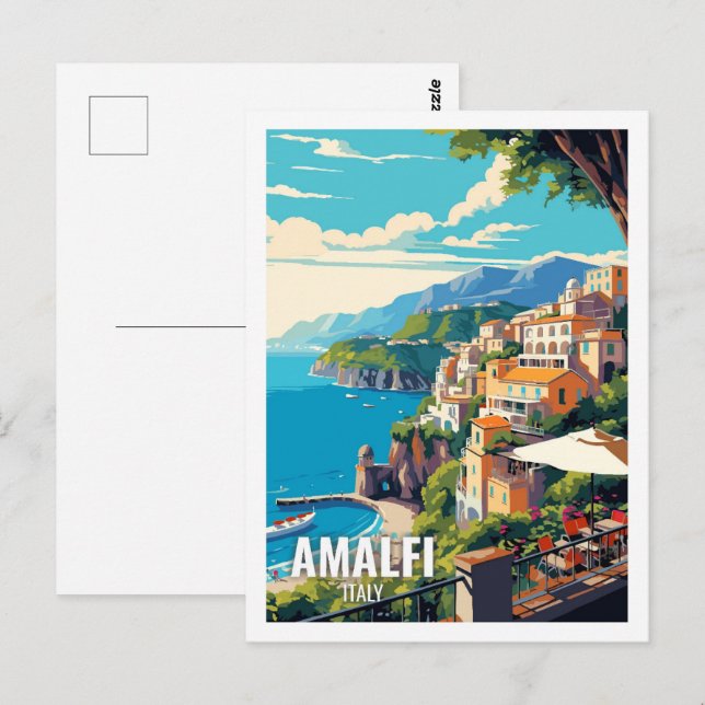 Amalfi Italien Berömd Travel Ställe Vykort (Fram/baksida)