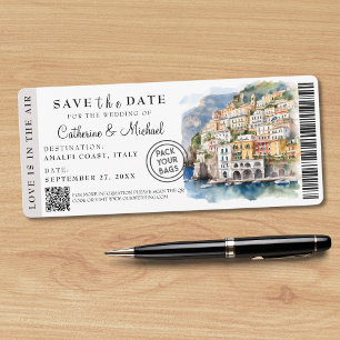 Amalfi-Italien Boarding Pass Destination Spara Datumet