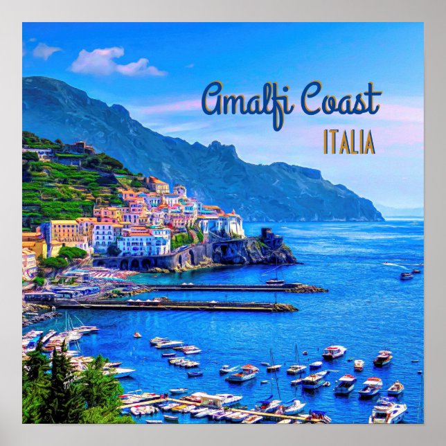 Amalfi-Italien Europa Modern fotoresa Poster (Framsidan)